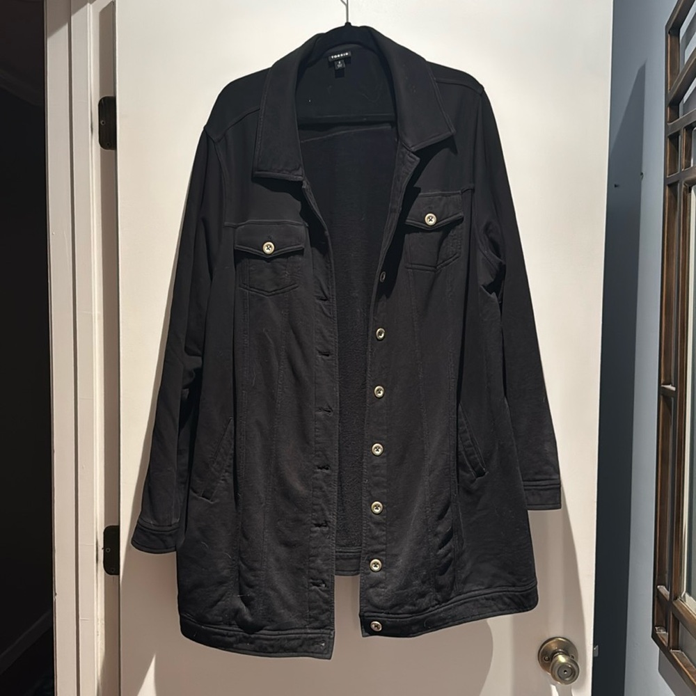 Torrid Black Cotton with Spandex Jacket - Size 4